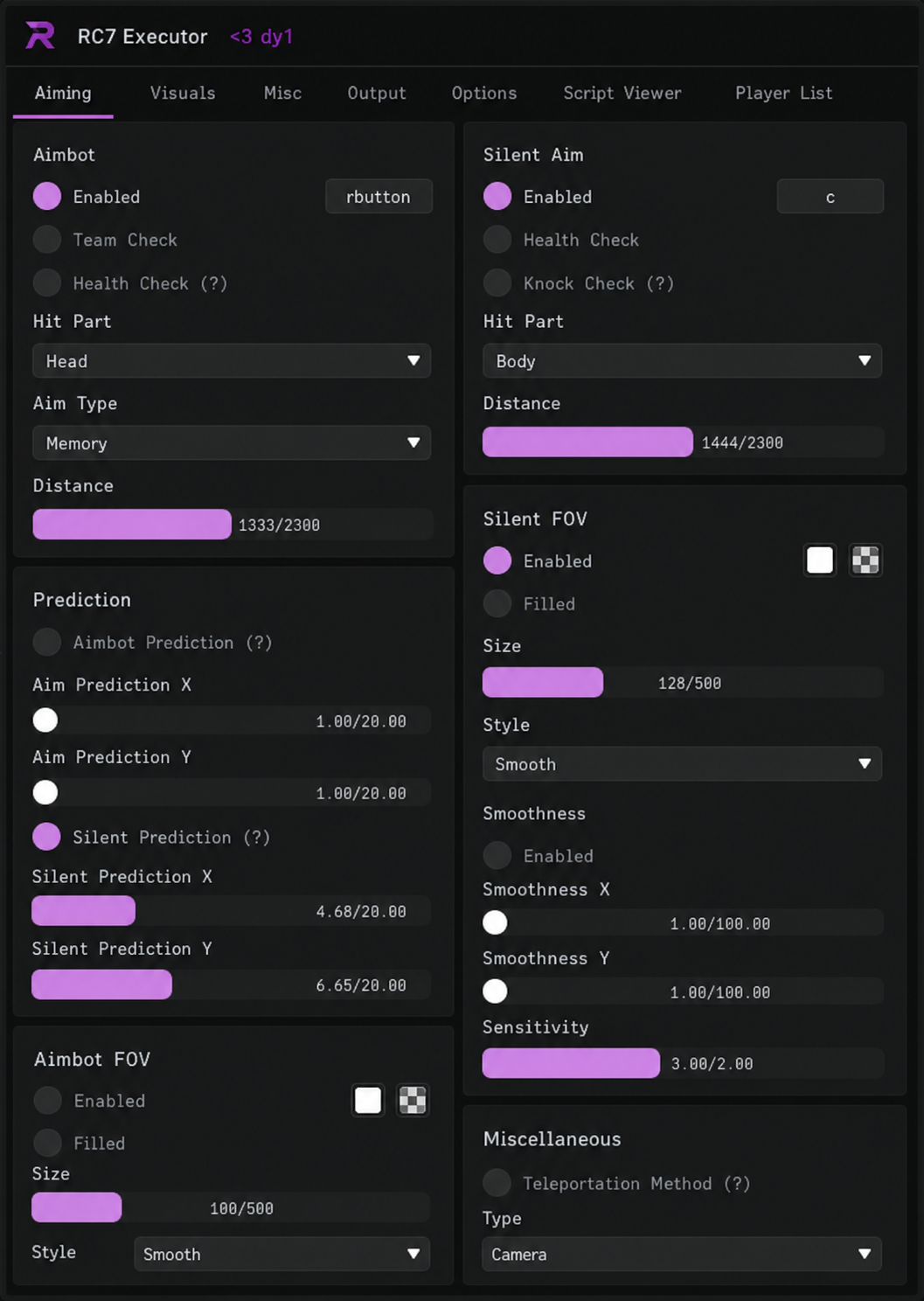 RC7 executor interface preview